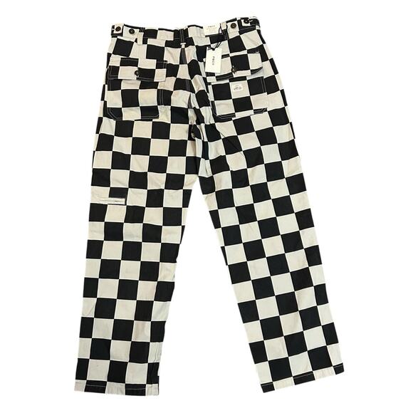 P&Co Black White Checkerboard Service Fatigue 304 Cargo Pants Womens Size 16 - Picture 7 of 8